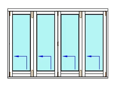 Balcony folding door Bi-fold - Doors opening