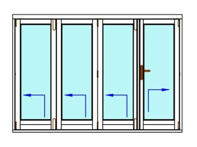 Balcony folding door Bi-fold - Doors opening