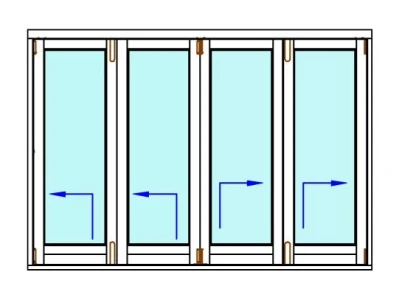 Balcony folding door Bi-fold - Doors opening