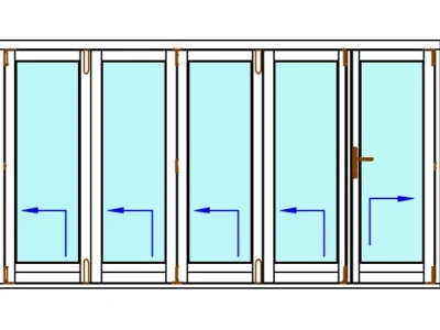 Balcony folding door Bi-fold - Doors opening