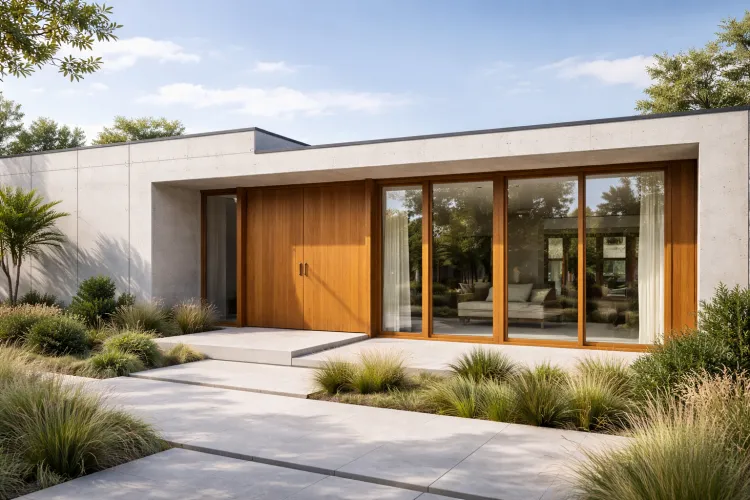 Drzwi i okna z drewna - czy pasują do minimalistycznych brył?